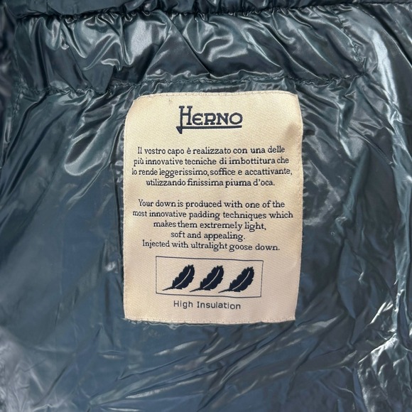 NEW Herno Shiny Puffer Coat in Jade Green $695 - Women's Size IT 46 / US 10 - Picture 15 of 16